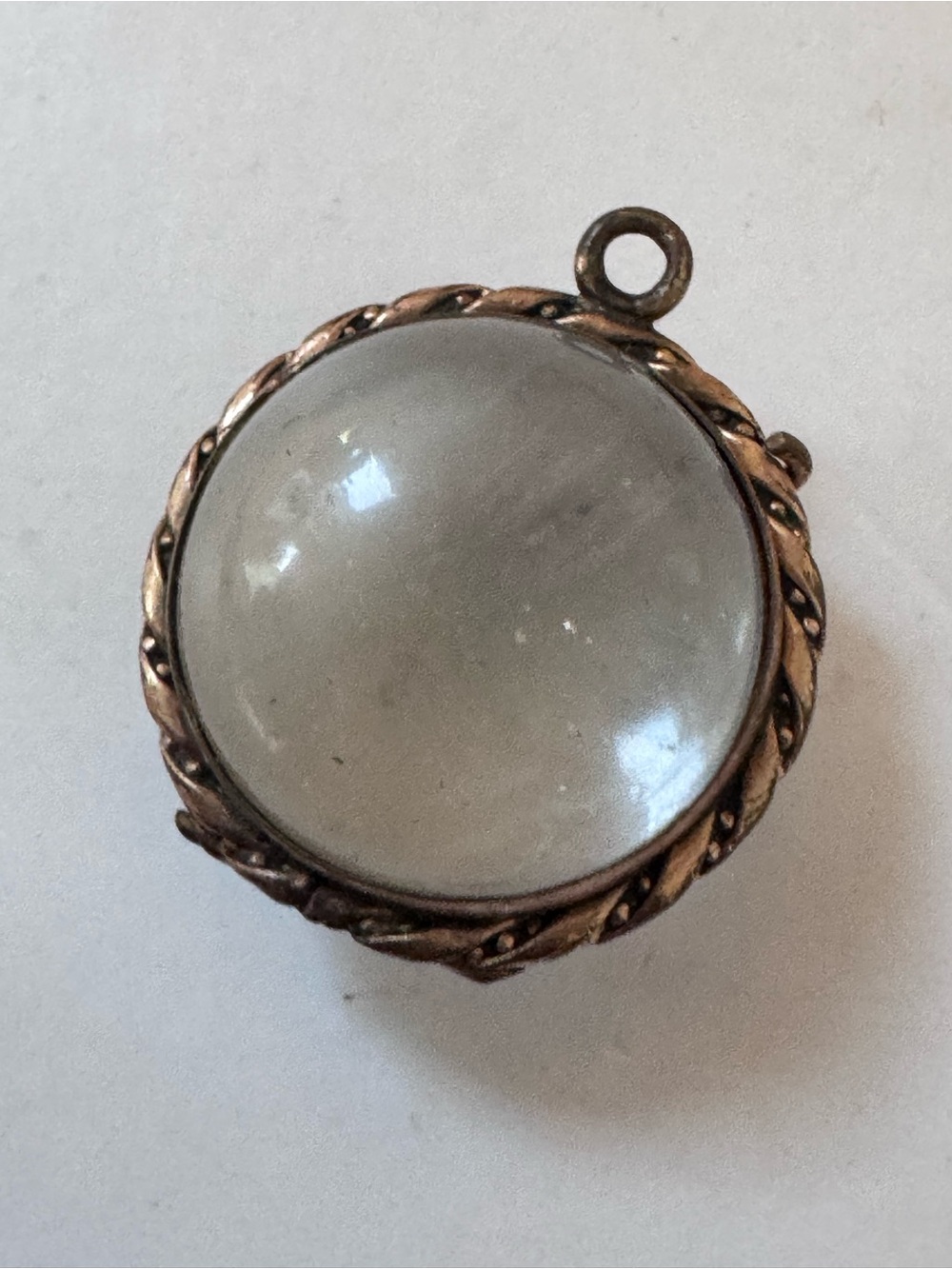 Antique Pools of Light Crystal Locket 9-10k gold tested